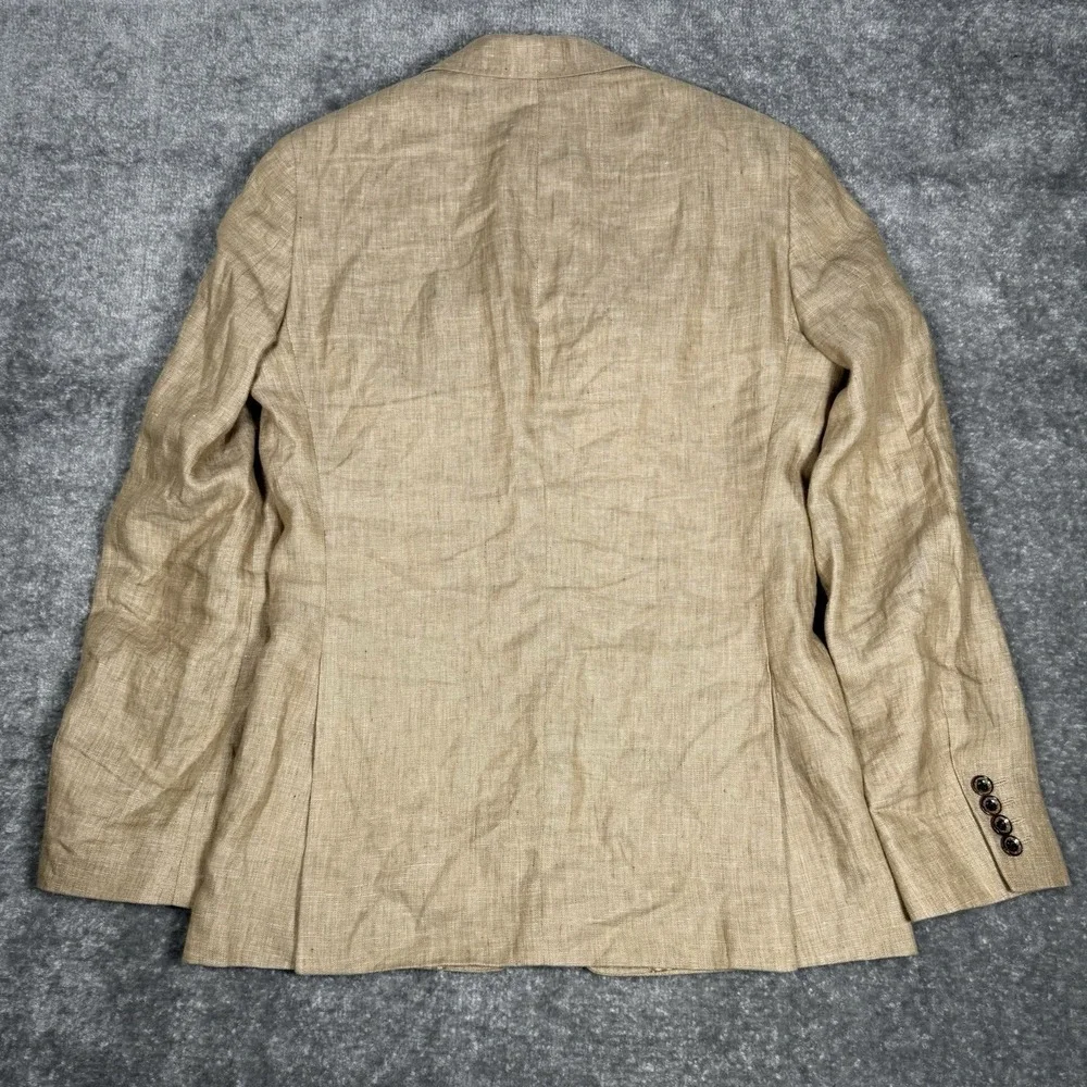 Murano Baird McNutt Blazer Men's Small Beige 100% Linen Jacket Sport Coat
